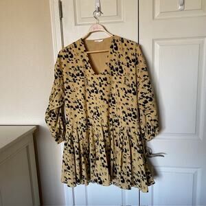 Anine Bing Black and Tan Mini Dress